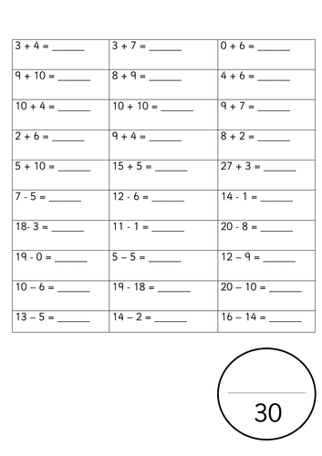 Mental maths- Year 2