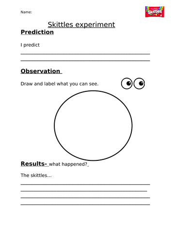 Skittles Experiment Worksheet