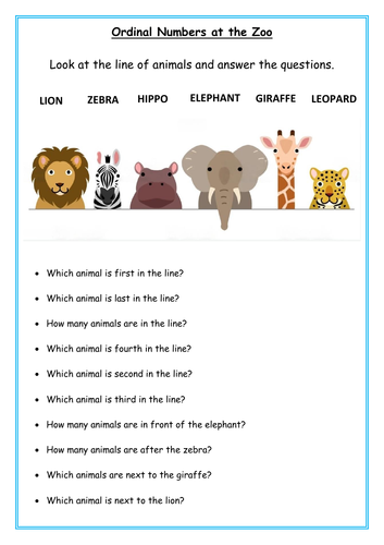 Ordinal Numbers at the Zoo