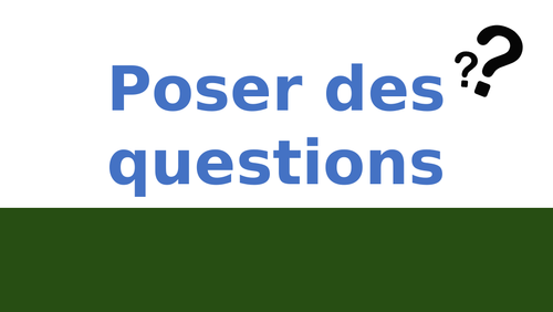 Questions en français - Introduction to question words