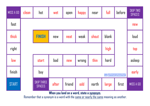 Synonyms Board Game