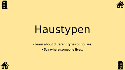 Haustypen - Types of houses - German beginner