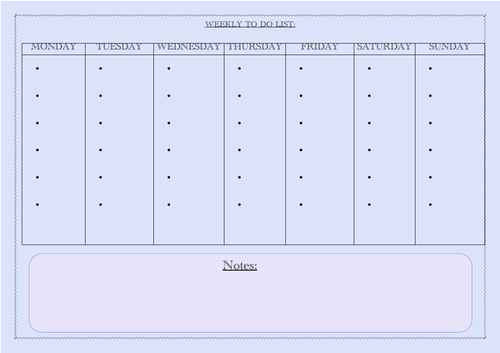 Weekly To do List