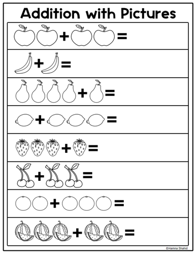 Addition with Pictures up to 5 | Teaching Resources