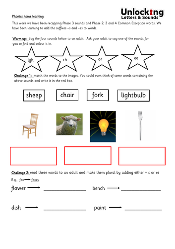 Unlocking Letters and Sounds Phase 4 revision home learning