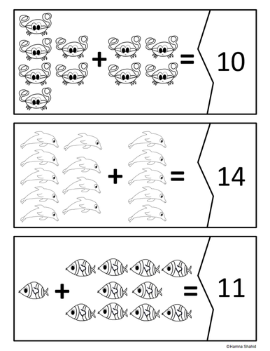 Addition within 20 Picture Puzzle Worksheets | Teaching Resources