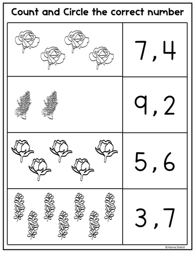 Count and Circle the correct number worksheet 1-10