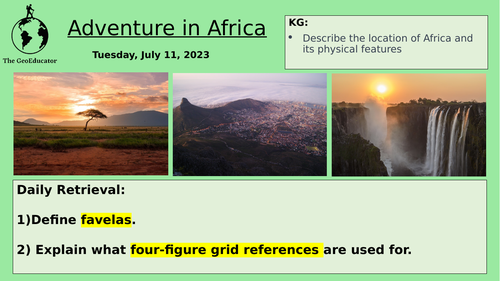 Adventure in Africa: 6-figure grid references (2 lessons)