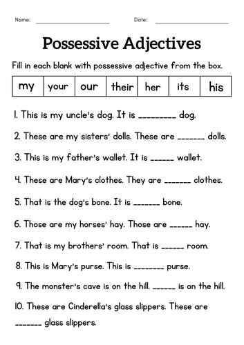 grammar-possessive-adjective-worksheet-for-class-1-2-teaching-resources