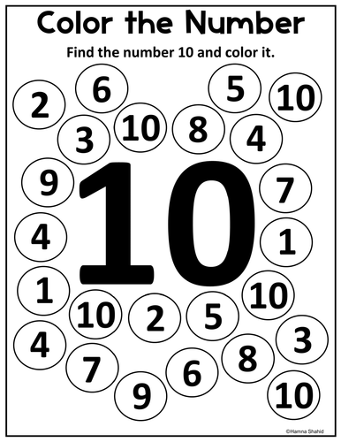 Color the Number 10-20