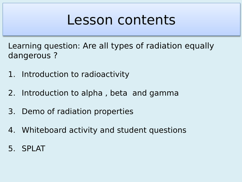 AQA P7.2  Alpha beta and gamma