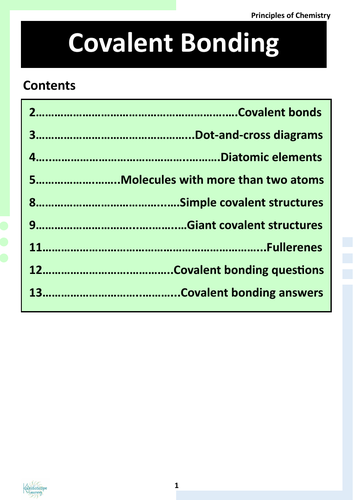 Covalent Bonding Revision Booklet