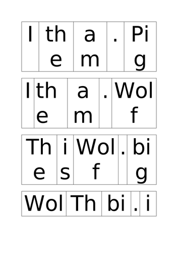 Three Little Pigs unjumble sentence