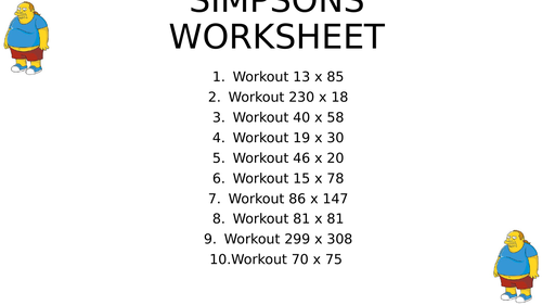 Sims worksheet 11