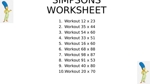 Simpsons worksheet 14