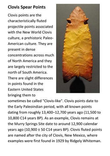 Clovis Spear Point Handout