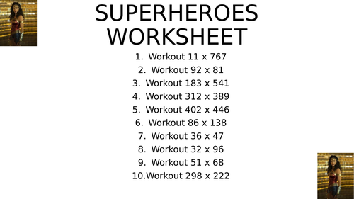 Superhero worksheet 6