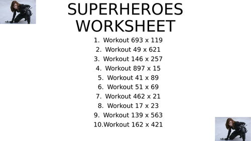 Superhero worksheet 9