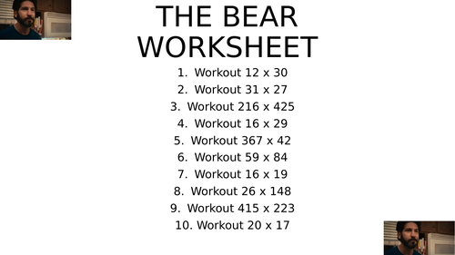 The bear worksheet 8