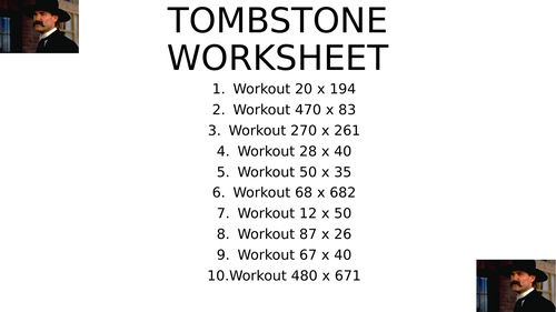 Tombstone worksheet 1