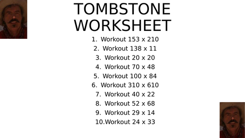 Tombstone worksheet 7