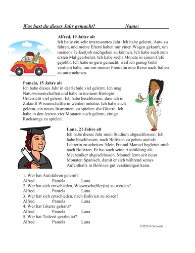 German Past Tense Reading | Deutsch Text (Perfekt)