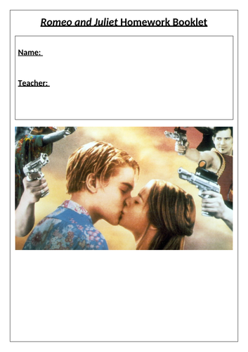 Romeo & Juliet Homework Booklet