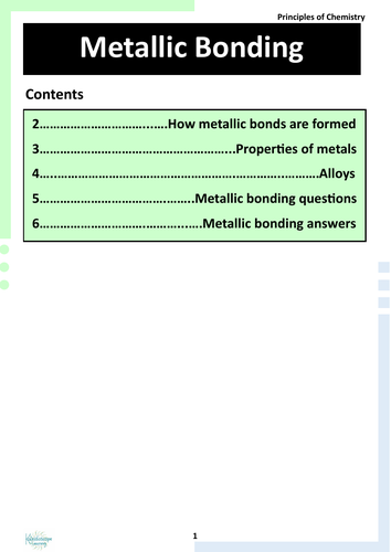 Metallic Bonding Revision Booklet