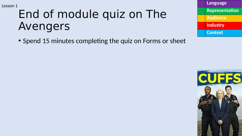 GCSE Media Studies Cuffs - complete powerpoint and worksheets
