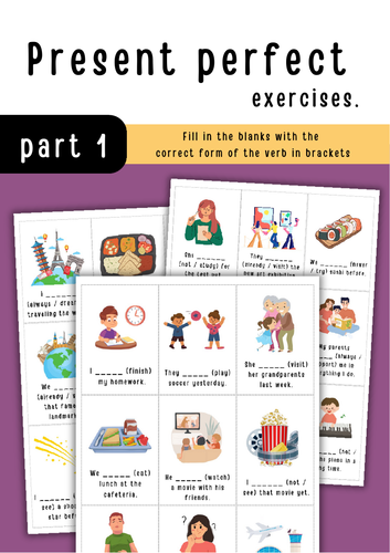 Present Perfect exercises. Part 1.