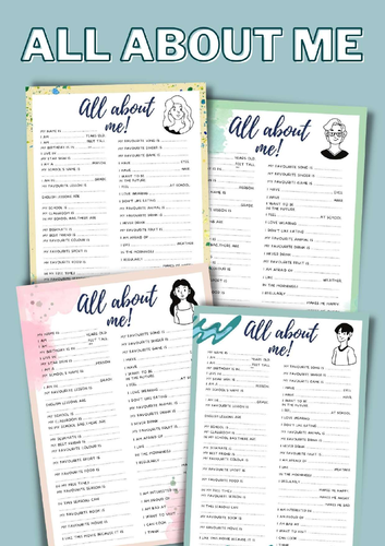 All About Me Back to School Printable, Printable, First Day of School Interview.