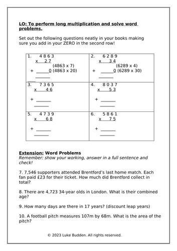 multiplication word problems ks2