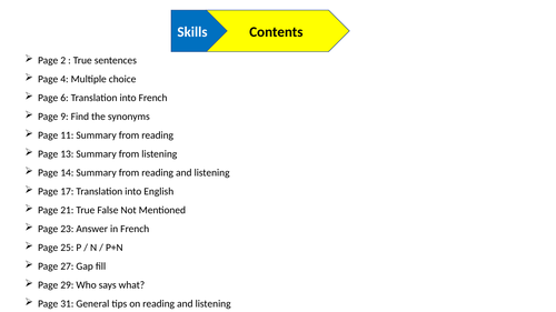 Strategies on skills French - paper 1