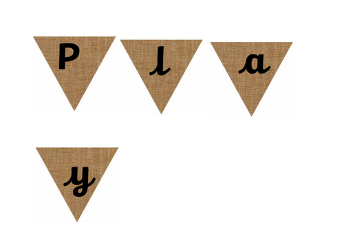 EYFS Area Signs Hessian Style Flags
