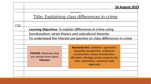 Class differences in crime