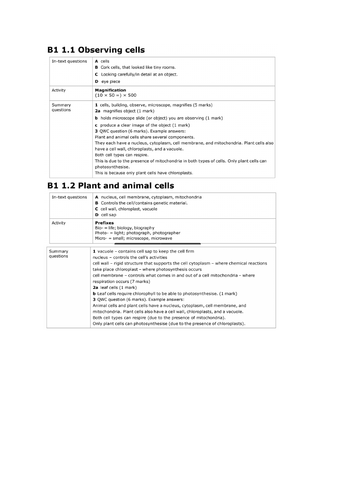 Year 7 Observing Cells