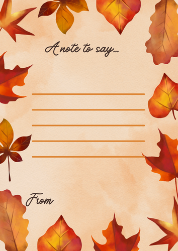 Autumn themed notes home