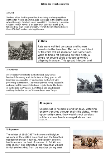 WW1 - Trench warfare dangers