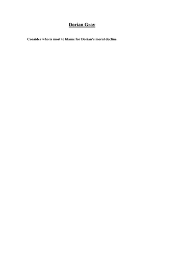 GCSE English - Dorian Gray