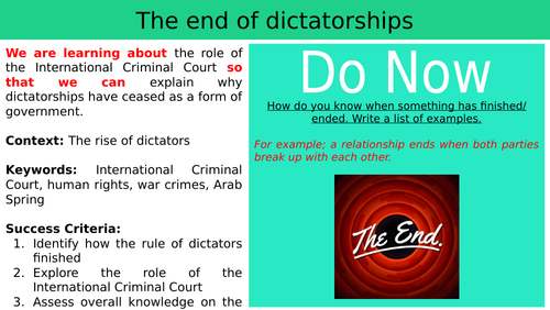 The end of dictatorship
