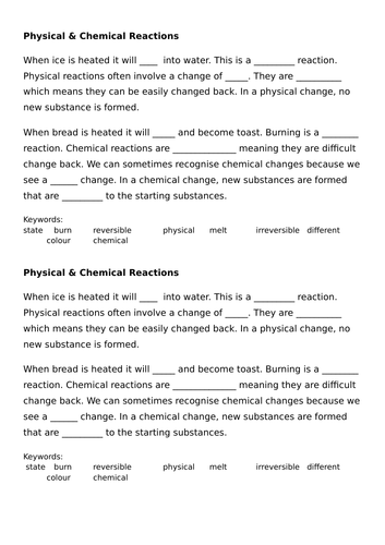 AQA KS3 Acids and Alkalis module - Chemical and Physical Reactions lesson