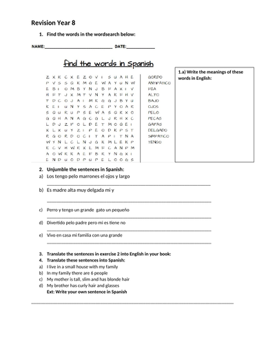 Reading -revision Year 7-8