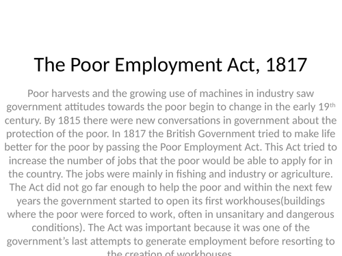 Industrial Revolution - The Poor Laws