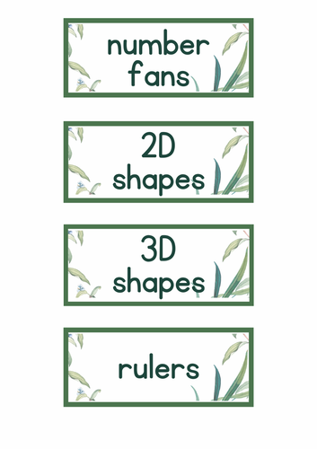 Botanical maths area labels