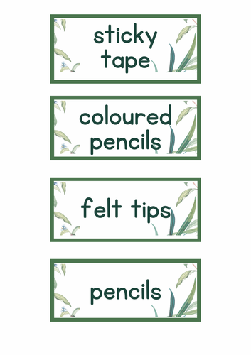 Botanical Creative Area labels