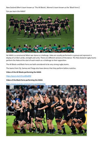 Rugby World Cup 2023 HAKA resources
