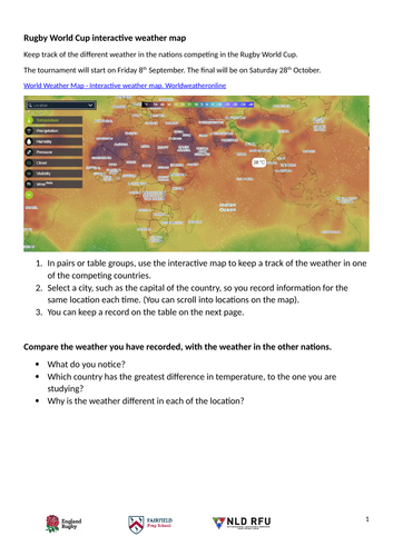 NLDRFU: Rugby World Cup 2023 Weather Investigation