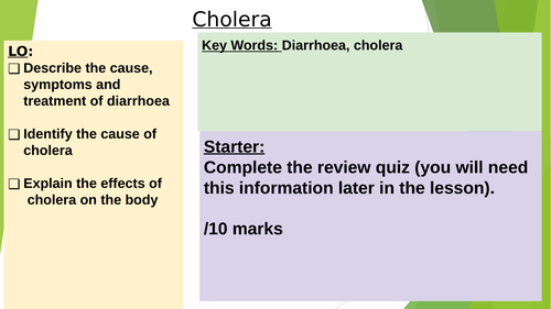 Diahorrea and Cholera