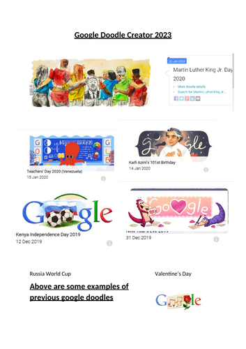 Google doodles - ICT Cover lesson
