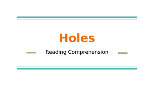 Holes Reading Comprehension